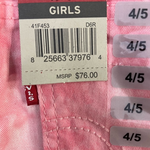 2/$30 Levi’s pink jean shorts girls size 4 or size 5 NWT - Picture 10 of 13